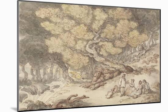A Woodcutter's Picnic-Thomas Rowlandson-Mounted Giclee Print