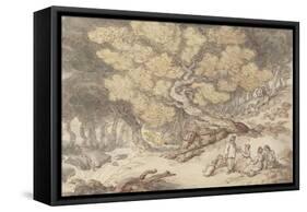 A Woodcutter's Picnic-Thomas Rowlandson-Framed Stretched Canvas
