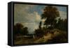 A Wooded Landscape, 1844 (Oil on Canvas)-William James Muller-Framed Stretched Canvas