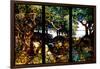 A Wooded Landscape in Three Panels, C.1905 (Glass, Copper Foil, Lead and Wood)-Louis Comfort Tiffany-Framed Giclee Print