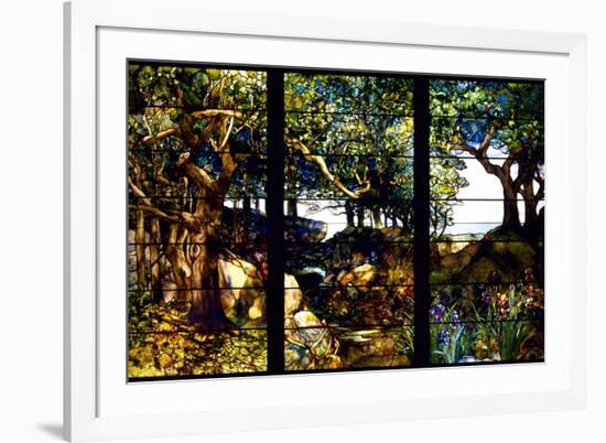 A Wooded Landscape in Three Panels-Louis Comfort Tiffany-Framed Giclee Print