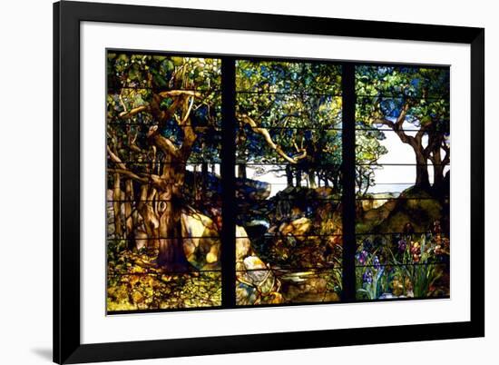 A Wooded Landscape in Three Panels-Louis Comfort Tiffany-Framed Giclee Print