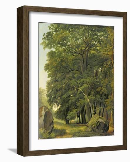 A Wooded Landscape (Oil on Paper on Panel)-Ramsay Richard Reinagle-Framed Giclee Print