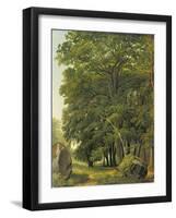 A Wooded Landscape (Oil on Paper on Panel)-Ramsay Richard Reinagle-Framed Giclee Print