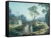 A Wooded Landscape with a Bridge over a River-Francois Boucher-Framed Stretched Canvas