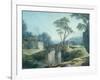 A Wooded Landscape with a Bridge over a River-Francois Boucher-Framed Giclee Print