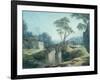 A Wooded Landscape with a Bridge over a River-Francois Boucher-Framed Giclee Print