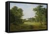 A Wooded Landscape with a Castle-Frederik Christian Kiaerskou-Framed Stretched Canvas