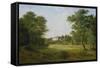 A Wooded Landscape with a Castle-Frederik Christian Kiaerskou-Framed Stretched Canvas