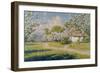A Wooded Landscape with a Cottage in Spring, 1922-Johan Krouthen-Framed Giclee Print