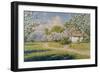 A Wooded Landscape with a Cottage in Spring, 1922-Johan Krouthen-Framed Giclee Print