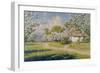 A Wooded Landscape with a Cottage in Spring, 1922-Johan Krouthen-Framed Giclee Print