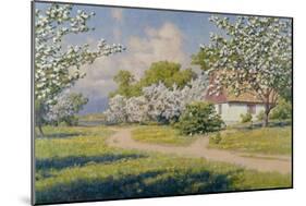 A Wooded Landscape with a Cottage in Spring, 1922-Johan Krouthen-Mounted Giclee Print