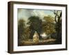 A Wooded Landscape with a Drover and Cattle by a Cottage-Dominic Serres-Framed Giclee Print