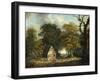 A Wooded Landscape with a Drover and Cattle by a Cottage-Dominic Serres-Framed Giclee Print