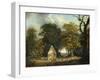 A Wooded Landscape with a Drover and Cattle by a Cottage-Dominic Serres-Framed Giclee Print