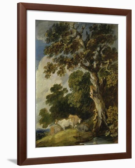 A Wooded Landscape with Cattle and Herdsmen-Gainsborough Dupont-Framed Giclee Print