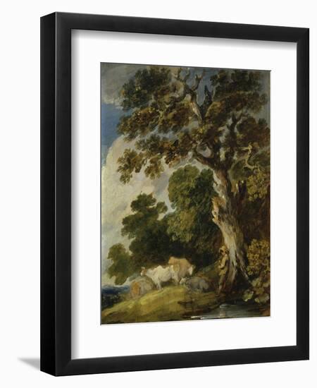A Wooded Landscape with Cattle and Herdsmen-Gainsborough Dupont-Framed Giclee Print