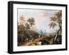 A Wooded Landscape with Gentlemen in a Carriage on a Road-Marco Ricci-Framed Giclee Print