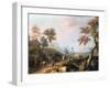 A Wooded Landscape with Gentlemen in a Carriage on a Road-Marco Ricci-Framed Giclee Print