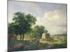 A Wooded Landscape with Haymakers, 1822-Carl Frederic Aagaard-Mounted Giclee Print