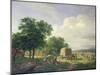 A Wooded Landscape with Haymakers, 1822-Hendrick van de Sande Bakhuyzen-Mounted Giclee Print