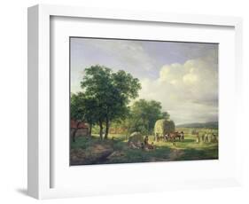 A Wooded Landscape with Haymakers, 1822-Carl Frederic Aagaard-Framed Giclee Print