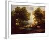 A Wooded Landscape with Herdsman, Cows and Sheep near a Pool-Thomas Gainsborough-Framed Giclee Print