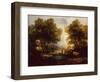 A Wooded Landscape with Herdsman, Cows and Sheep near a Pool-Thomas Gainsborough-Framed Giclee Print