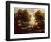 A Wooded Landscape with Herdsman, Cows and Sheep near a Pool-Thomas Gainsborough-Framed Giclee Print