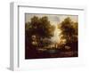 A Wooded Landscape with Herdsman, Cows and Sheep near a Pool-Thomas Gainsborough-Framed Giclee Print