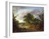 A Wooded Landscape with Peasants in a Country Waggon-Thomas Gainsborough-Framed Giclee Print