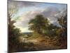 A Wooded Landscape with Peasants in a Country Waggon-Thomas Gainsborough-Mounted Giclee Print