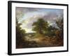 A Wooded Landscape with Peasants in a Country Waggon-Thomas Gainsborough-Framed Giclee Print