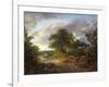 A Wooded Landscape with Peasants in a Country Waggon-Thomas Gainsborough-Framed Giclee Print