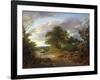 A Wooded Landscape with Peasants in a Country Waggon-Thomas Gainsborough-Framed Giclee Print