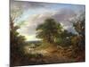 A Wooded Landscape with Peasants in a Country Waggon-Thomas Gainsborough-Mounted Giclee Print