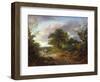 A Wooded Landscape with Peasants in a Country Waggon-Thomas Gainsborough-Framed Giclee Print