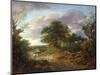 A Wooded Landscape with Peasants in a Country Waggon-Thomas Gainsborough-Mounted Giclee Print