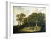 A Wooded Landscape with the Artist Sketching-Aelbert Cuyp-Framed Giclee Print