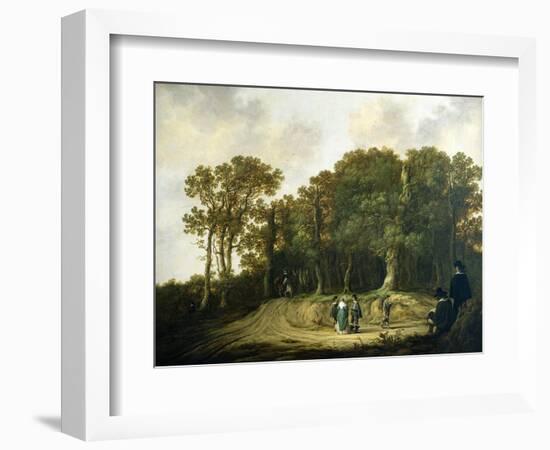 A Wooded Landscape with the Artist Sketching-Aelbert Cuyp-Framed Giclee Print