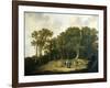 A Wooded Landscape with the Artist Sketching-Aelbert Cuyp-Framed Giclee Print