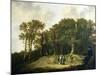 A Wooded Landscape with the Artist Sketching-Aelbert Cuyp-Mounted Giclee Print
