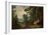 A Wooded Landscape with the Virgin and Child, Infant St. John the Baptist and an Angel-Jan Brueghel the Younger-Framed Giclee Print