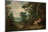A Wooded Landscape with the Virgin and Child, Infant St. John the Baptist and an Angel-Jan Brueghel the Younger-Mounted Giclee Print