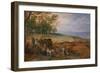 A Wooded Landscape with Travellers oil on copper-Jan the Elder Brueghel-Framed Giclee Print