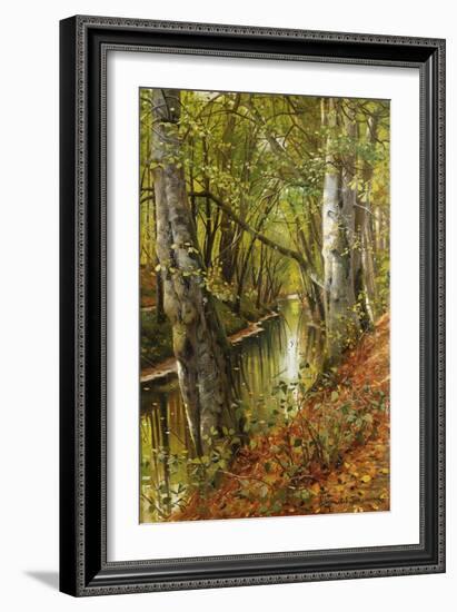 A Wooded River Landscape, 1893-Peder Mork Monsted-Framed Giclee Print