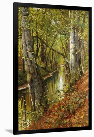 A Wooded River Landscape, 1893-Peder Mork Monsted-Framed Giclee Print