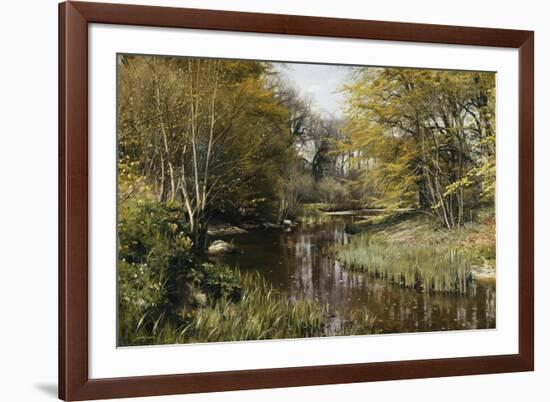 A Wooded River Landscape, 1909-Peder Mork Monsted-Framed Giclee Print