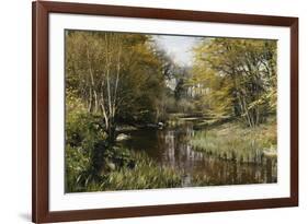 A Wooded River Landscape, 1909-Peder Mork Monsted-Framed Giclee Print